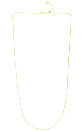 14K Gold 1.1mm Adjustable Diamond Cut Cable Chain