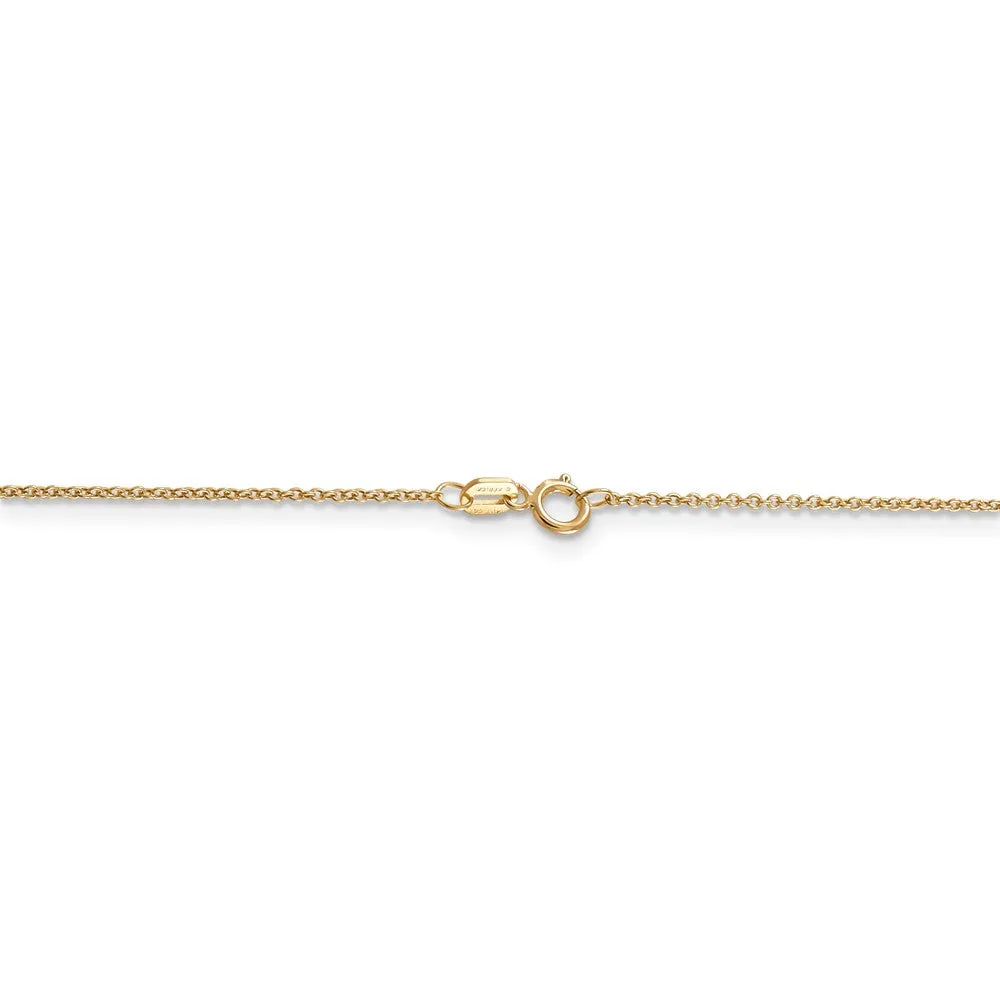 14k Yellow Gold & CZ Textured Italy Map (32mm) Necklace