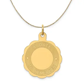 14k Yellow Gold A Date to Remember Disc Necklace