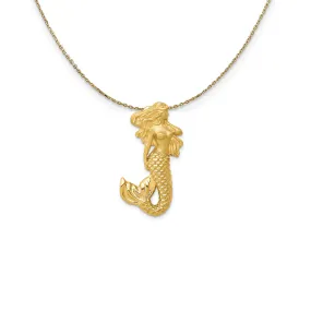 14k Yellow Gold Mermaid Slide (17 x 28mm) Necklace