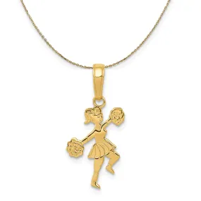 14k Yellow Gold Small Cheerleader Necklace