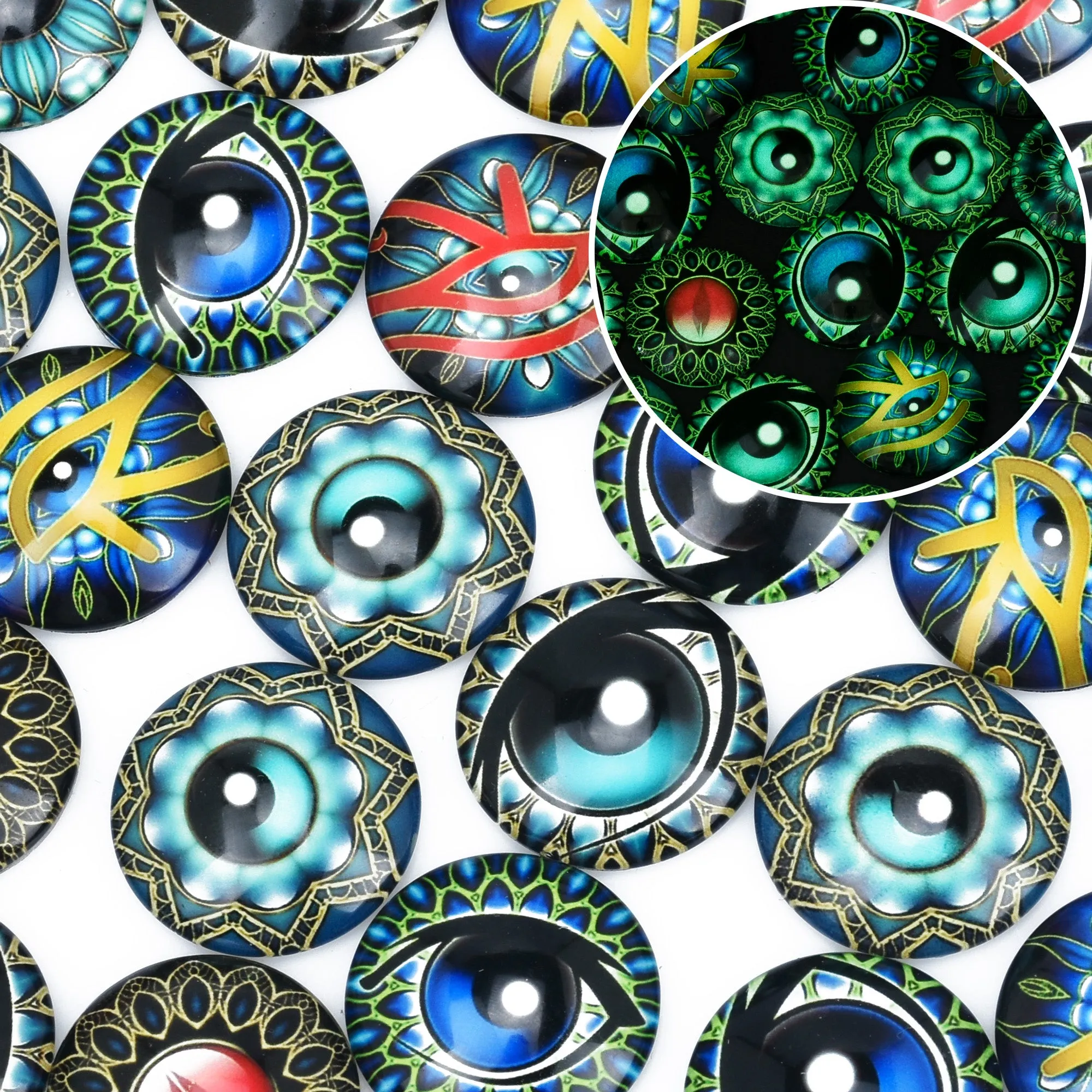 25mm Handmade Photo Glass Cabochons Halloween castle eye Cabochon Round cabochons Image Glass Cabochon 20pcs 102909