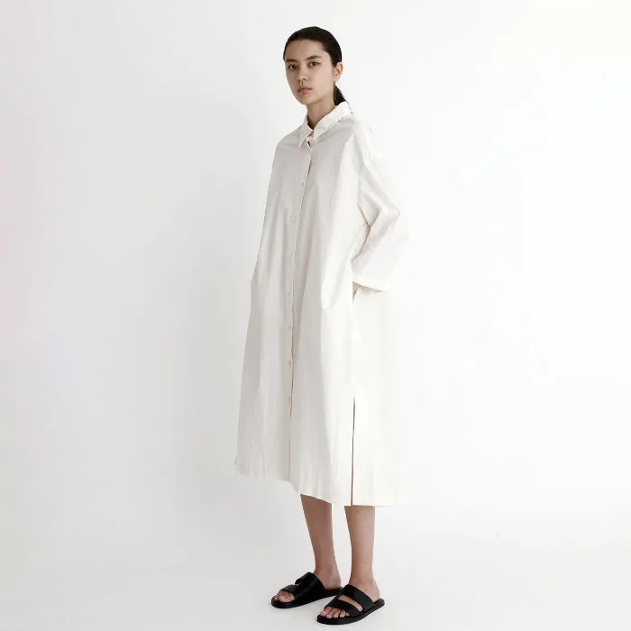 7115 By Szeki 3/4 Button Down Shirtdress Off White