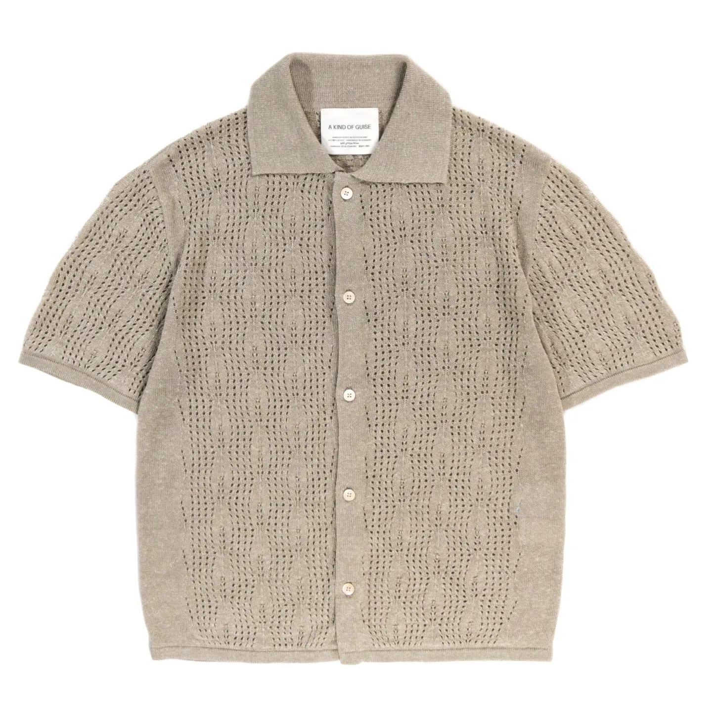 A KIND OF GUISE KADRI KNIT POLO PEBBLE