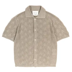 A KIND OF GUISE KADRI KNIT POLO PEBBLE