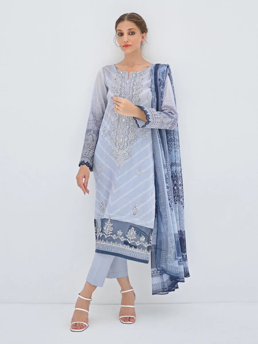 ACE Galleria AQS Premium Embroidered Lawn 3Pc Suit A-WU3P23-22766