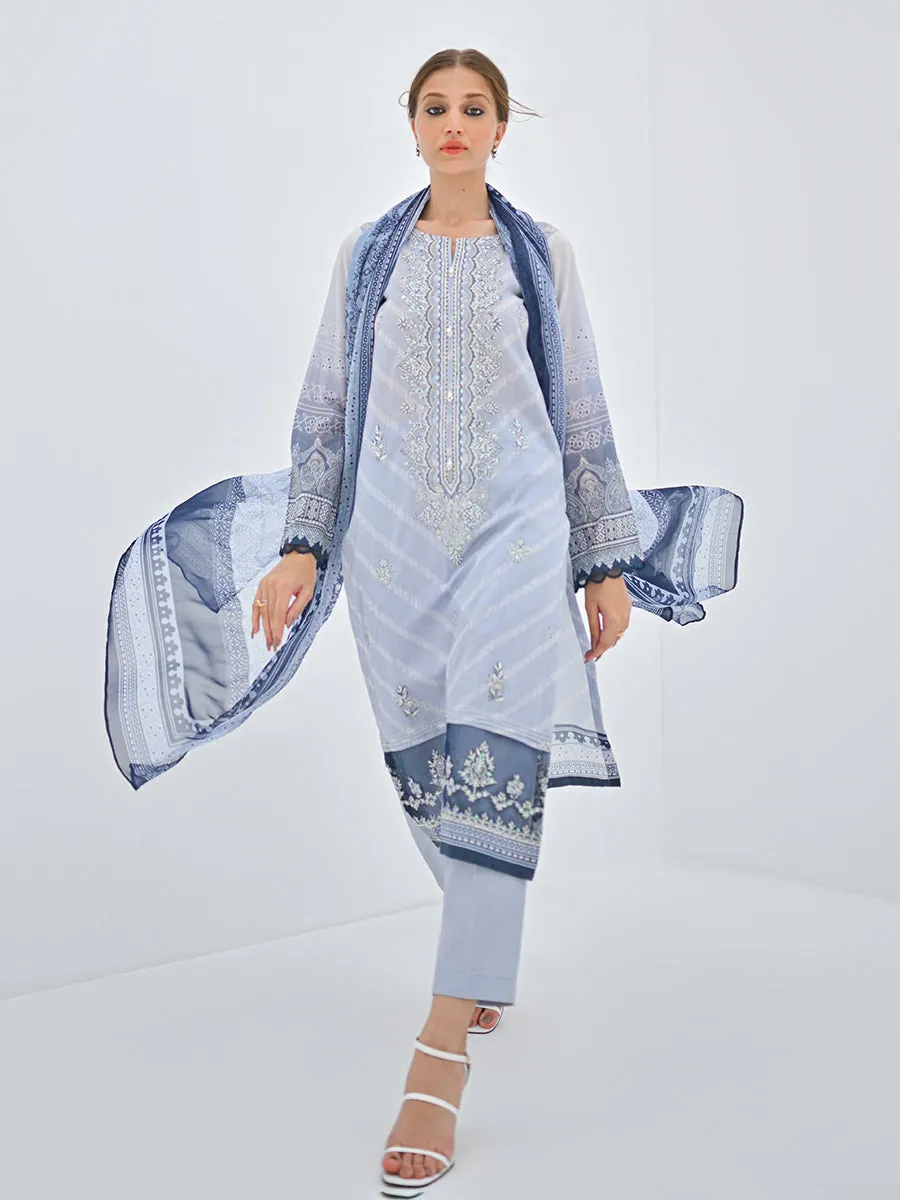 ACE Galleria AQS Premium Embroidered Lawn 3Pc Suit A-WU3P23-22766