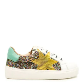 Acebos Multi Glitter Star Zipper Sneaker