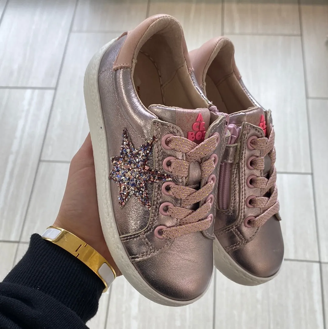 Acebos Pink Glitter Star Zipper Sneaker