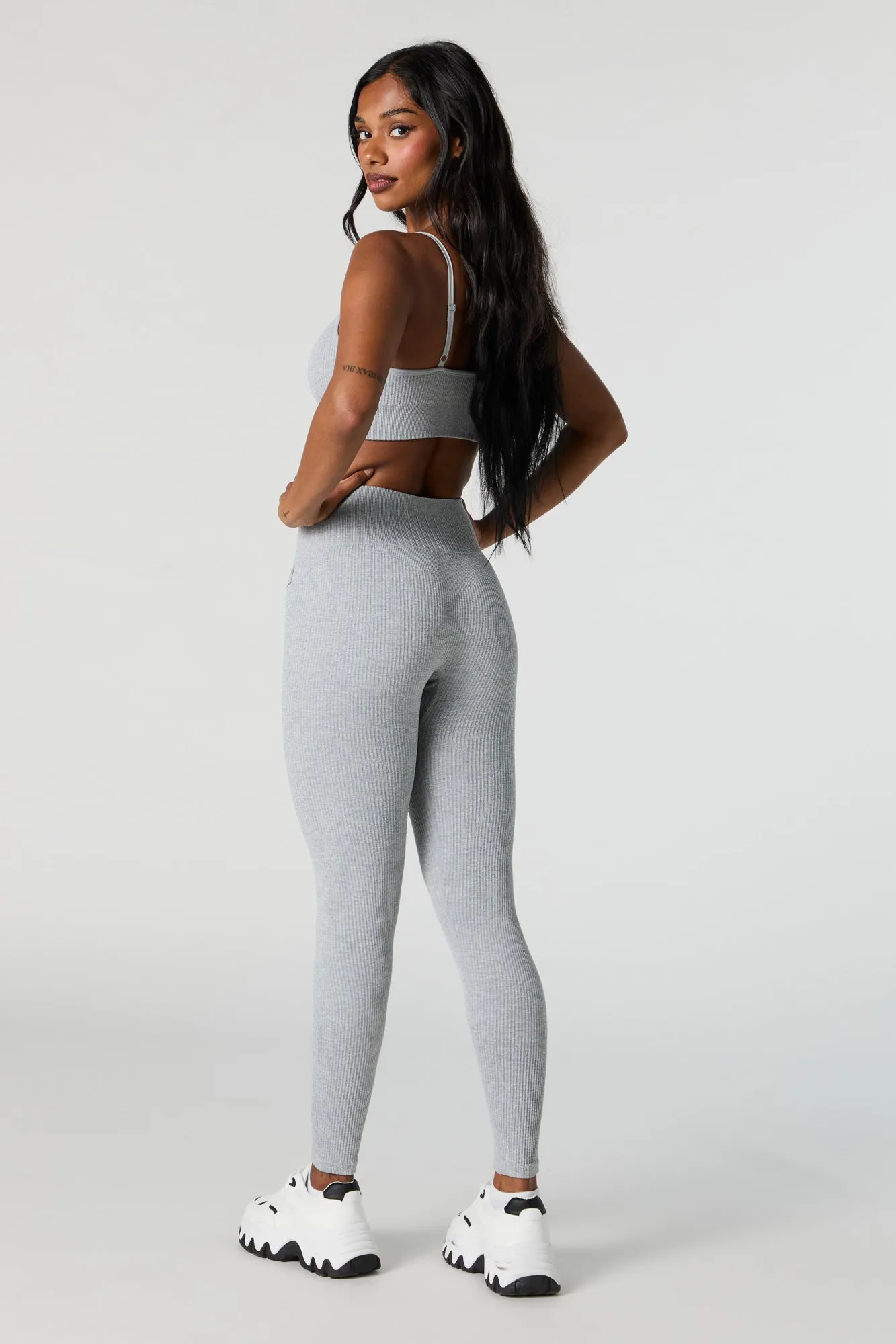 Active Seamless Ribbed Drawstring Legging