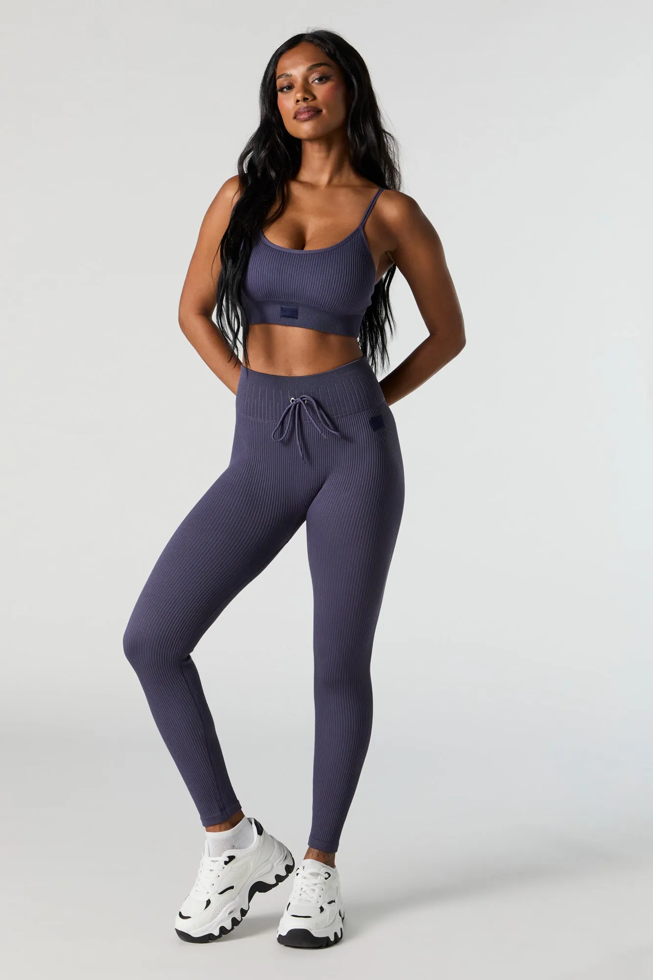 Active Seamless Ribbed Drawstring Legging