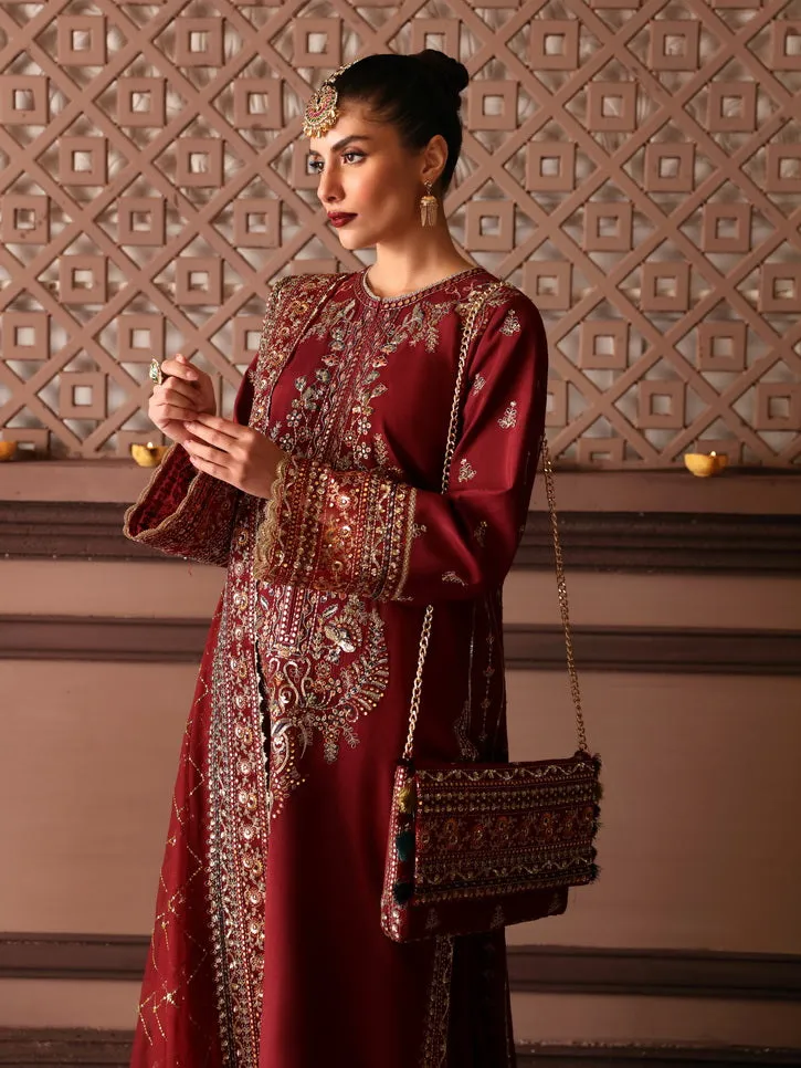 Afrozeh Divani Embroidered Raw Silk Unstitched 3Pc Suit AS-V2-05 Naaz