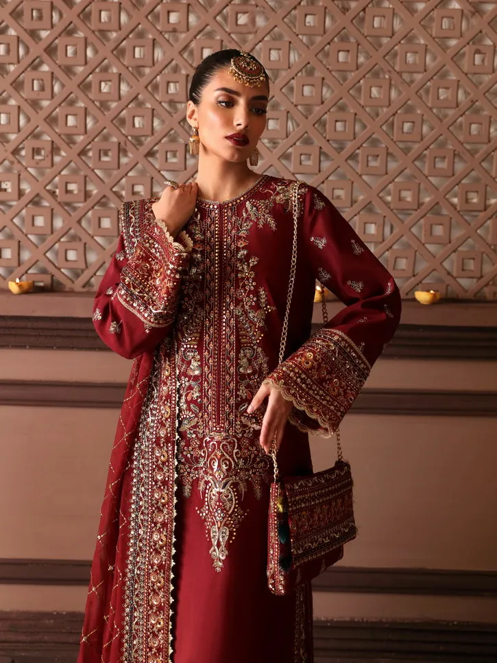 Afrozeh Divani Embroidered Raw Silk Unstitched 3Pc Suit AS-V2-05 Naaz