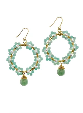 Amazonite Handcrafted Flower Earrings KE006