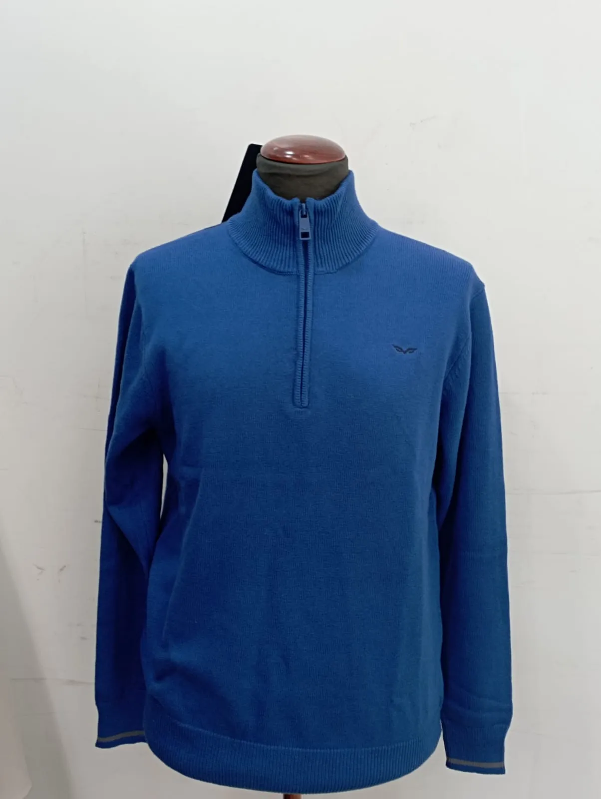 Armata di Mare polo zip in cotone e cashmere