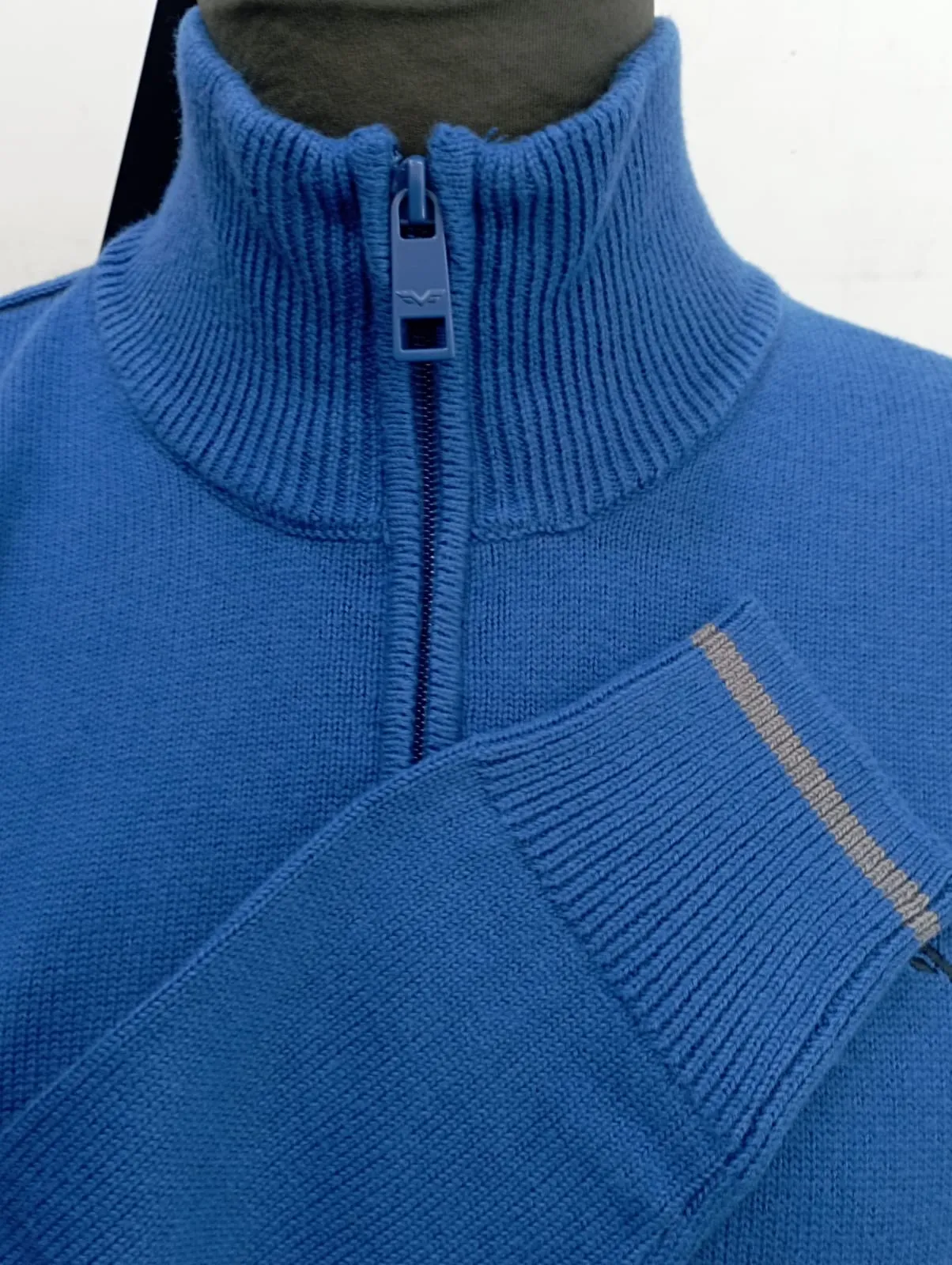 Armata di Mare polo zip in cotone e cashmere