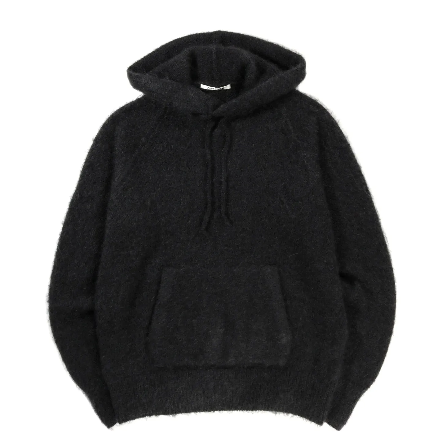 AURALEE BRUSHED SUPER KID MOHAIR KNIT P/O PARKA INK BLACK