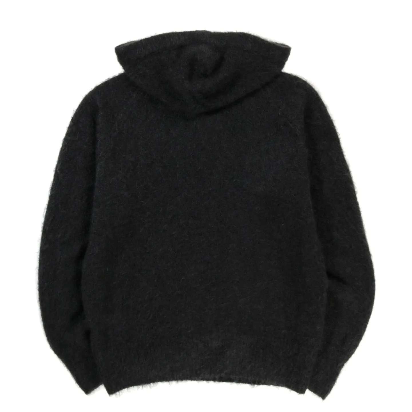 AURALEE BRUSHED SUPER KID MOHAIR KNIT P/O PARKA INK BLACK