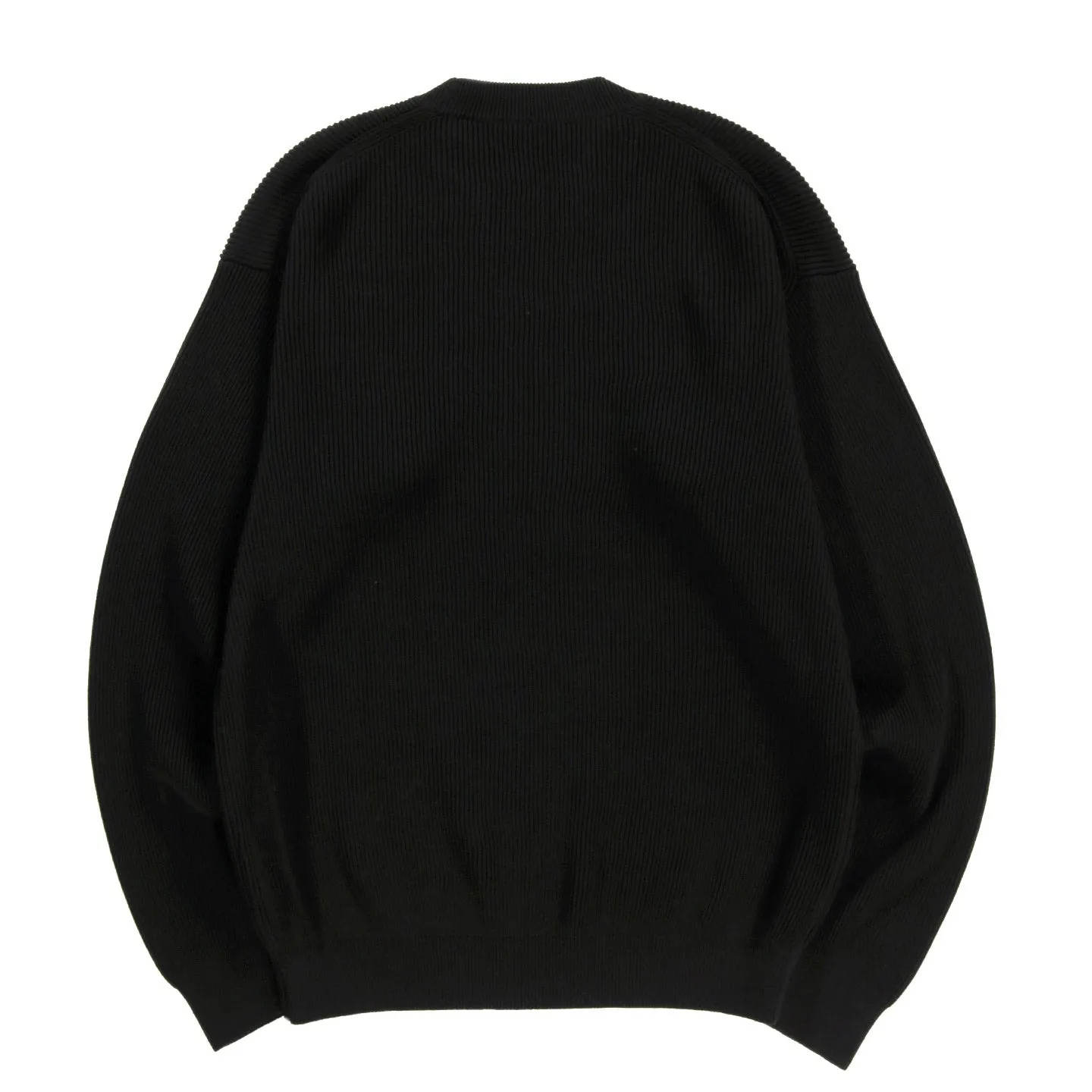 AURALEE SUPER HARD TWIST RIB KNIT PULLOVER BLACK