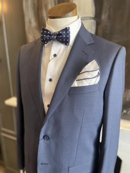 BARONI NAVY SHARKSKIN SUIT