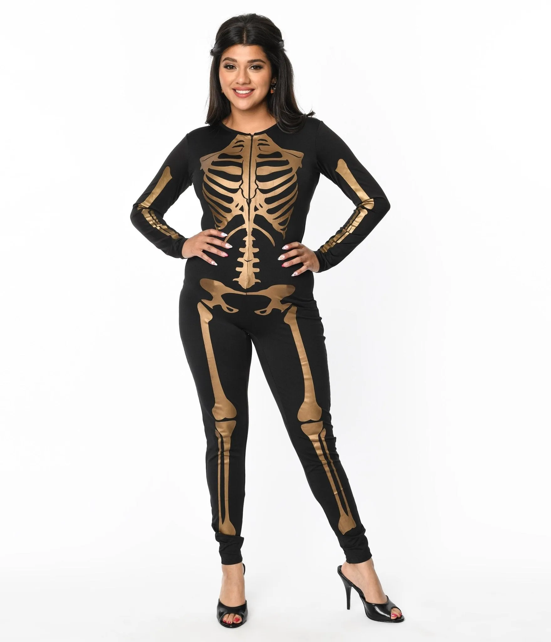 Black & Gold Skeleton Bodysuit