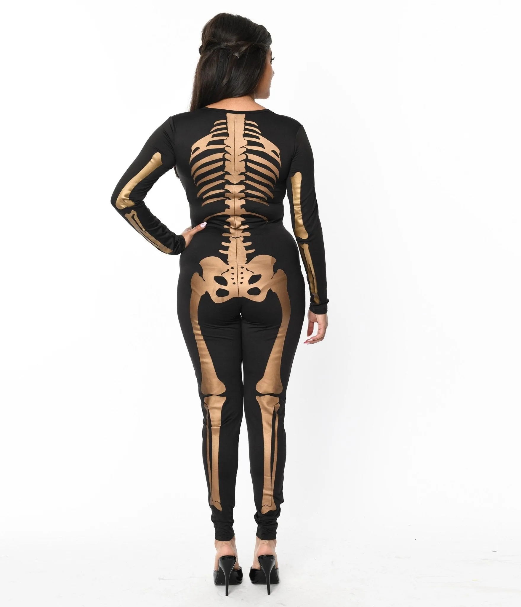 Black & Gold Skeleton Bodysuit