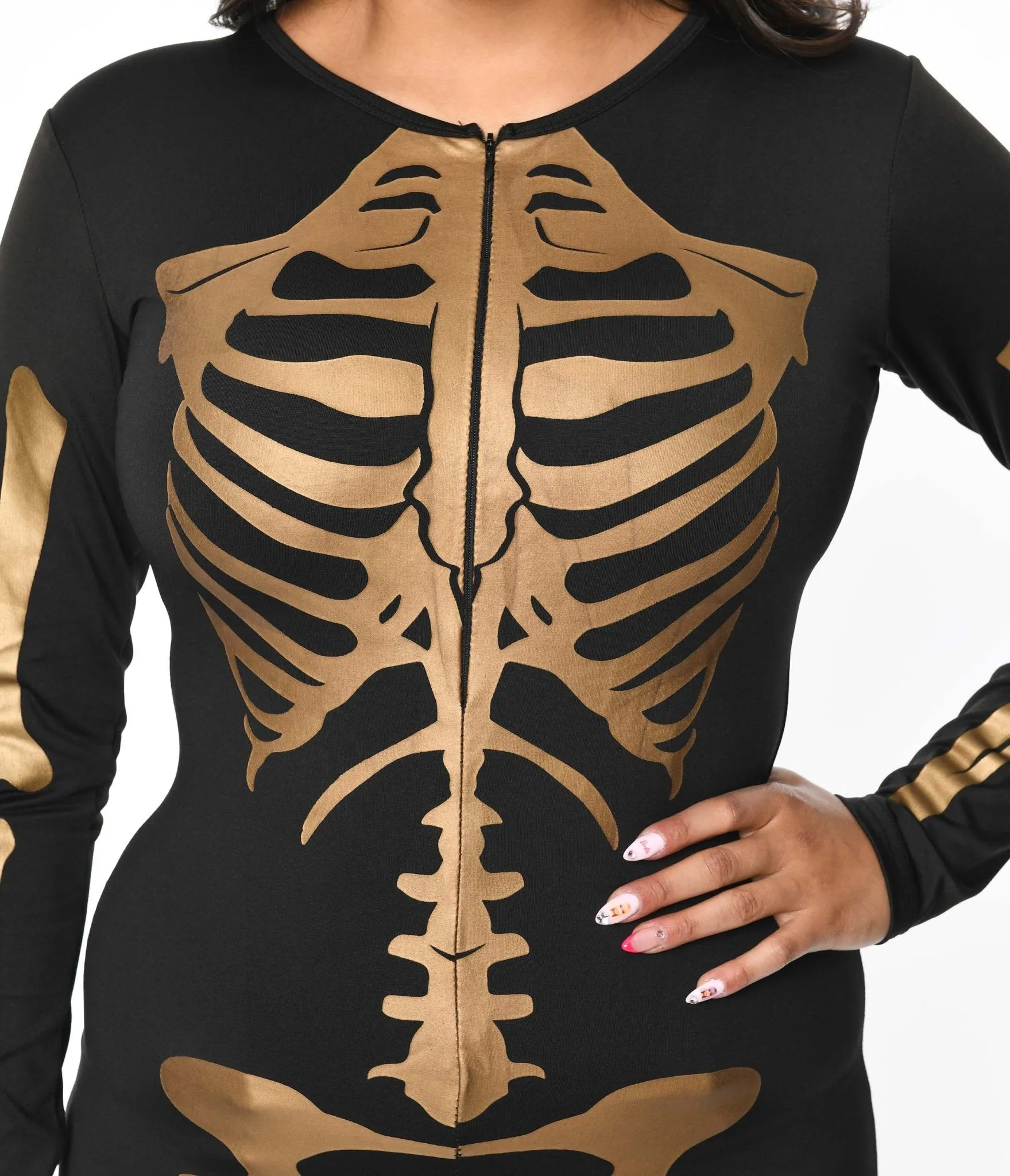 Black & Gold Skeleton Bodysuit