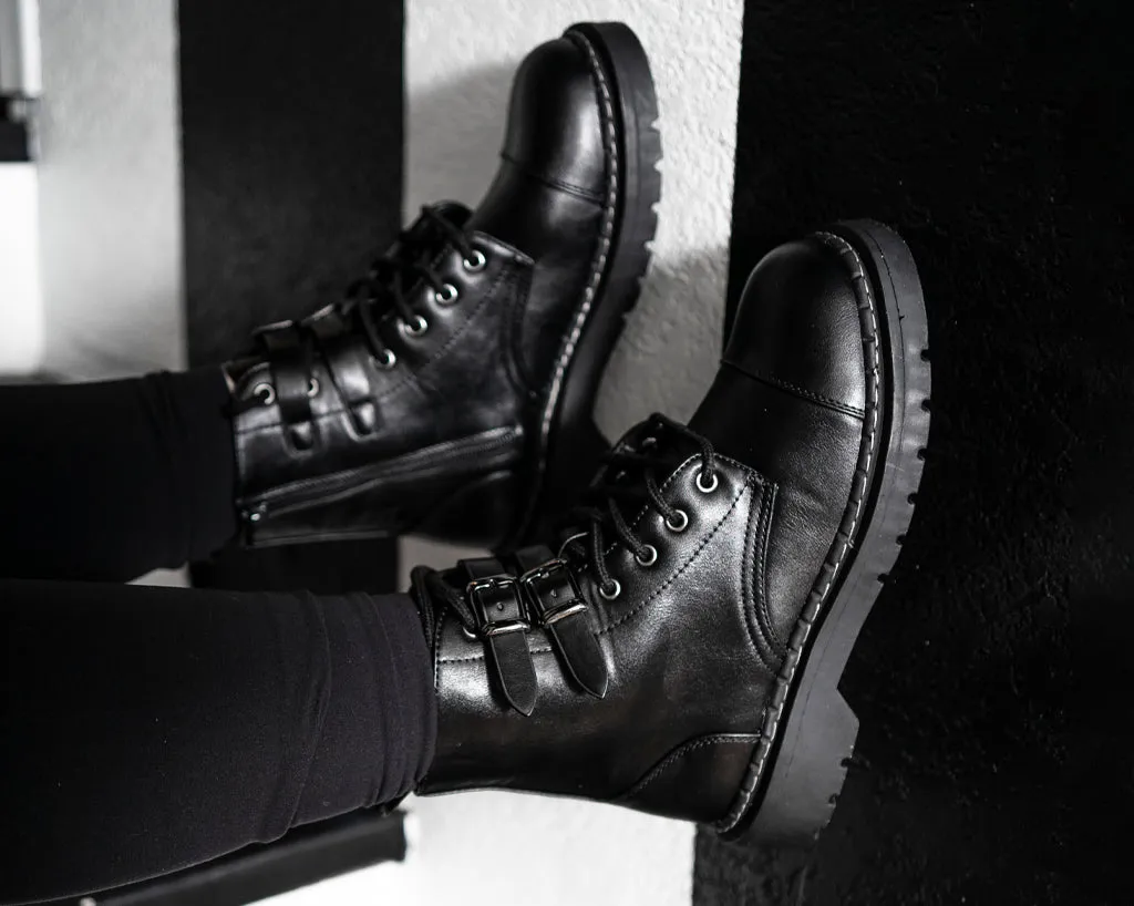 Black 2-Buckle Anarchic Boot