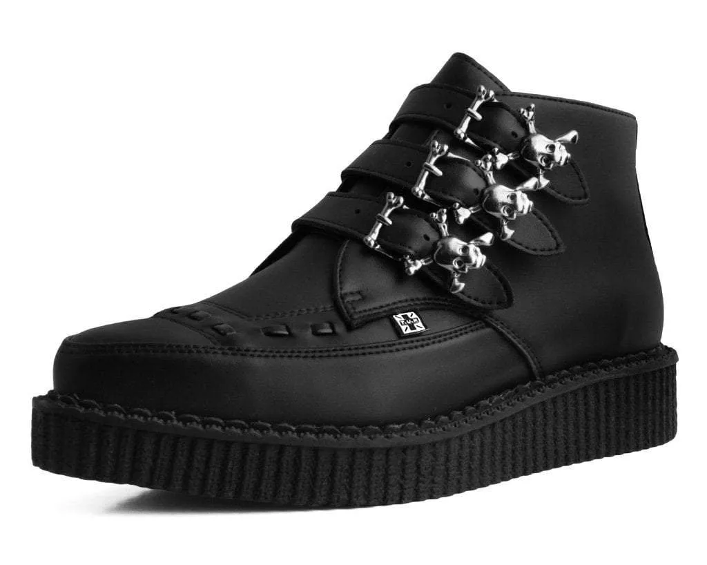 Black TUKskin 3-Buckle Skull Boot