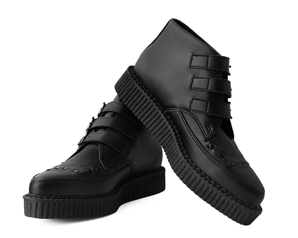 Black TUKskin 3-Buckle Skull Boot