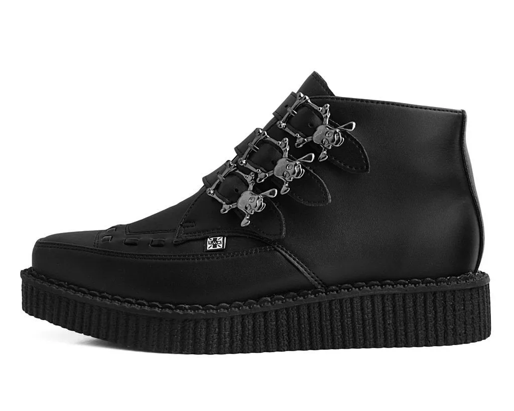 Black TUKskin 3-Buckle Skull Boot