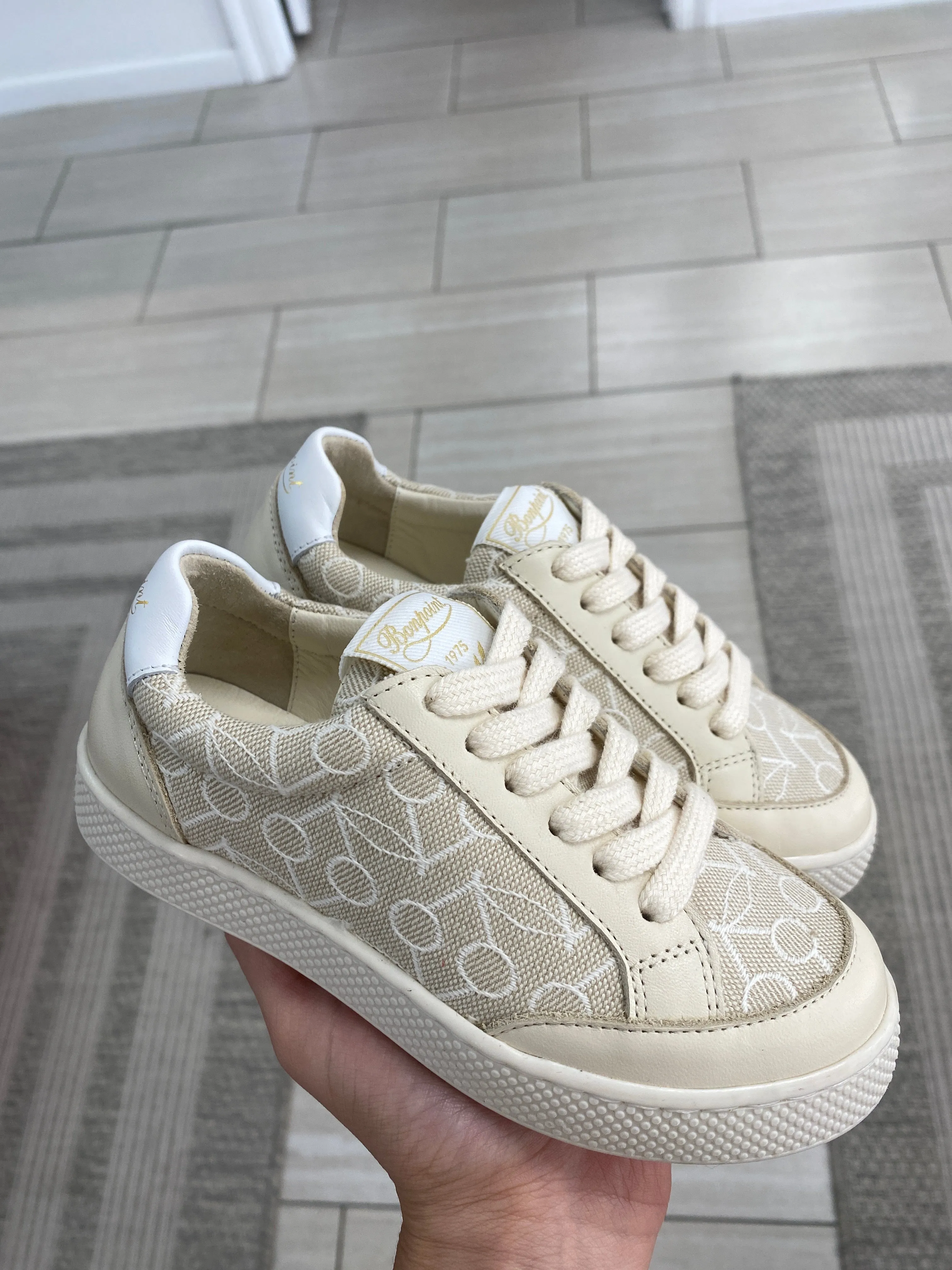 Bonpoint Cherry Print Lace Sneaker