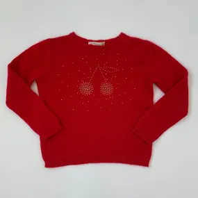 Bonpoint Red Cashmere Cherry Sparkle Knit: 4 Years