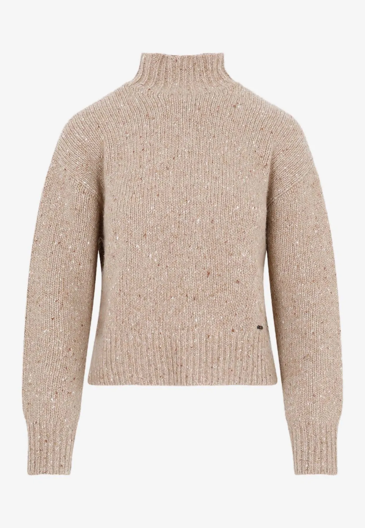 Bouclé Cashmere High-Neck Sweater