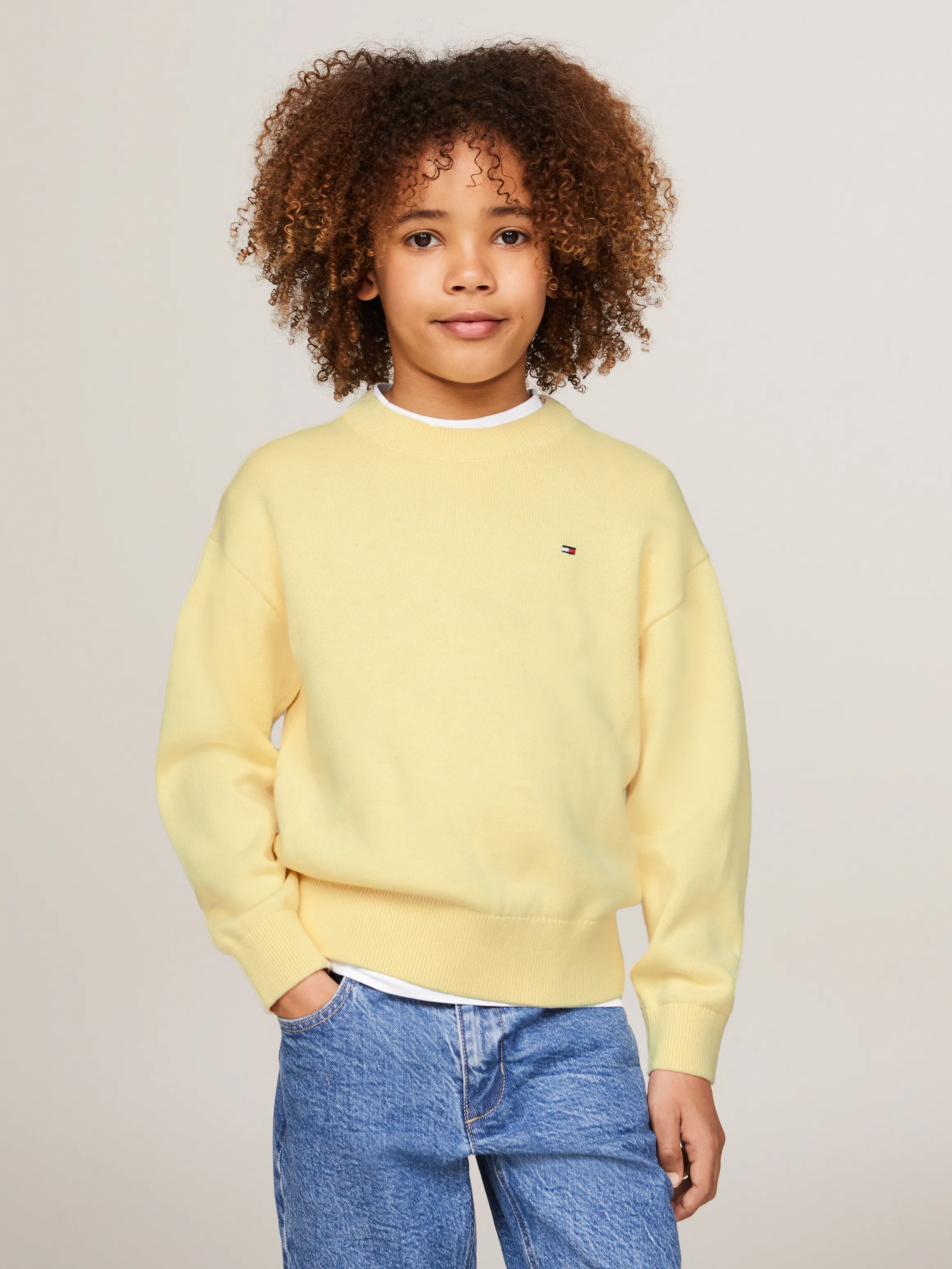 Boys 3-7 Essential Flag Embroidery Jumper | Knitwear | Tommy Hilfiger