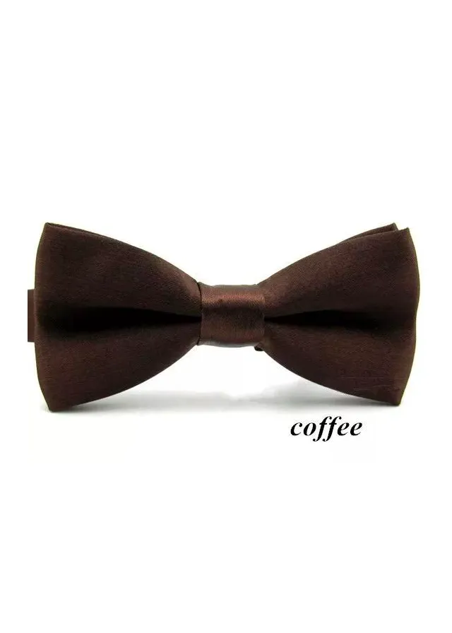 Boys Coffee Satin Bow Tie (10cm)