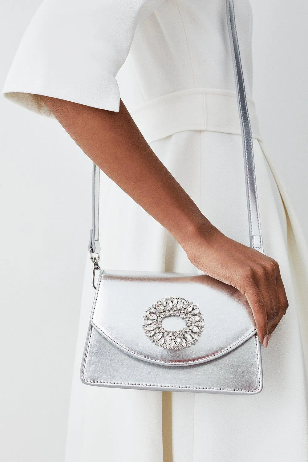 Brooch Detail Handbag | Karen Millen