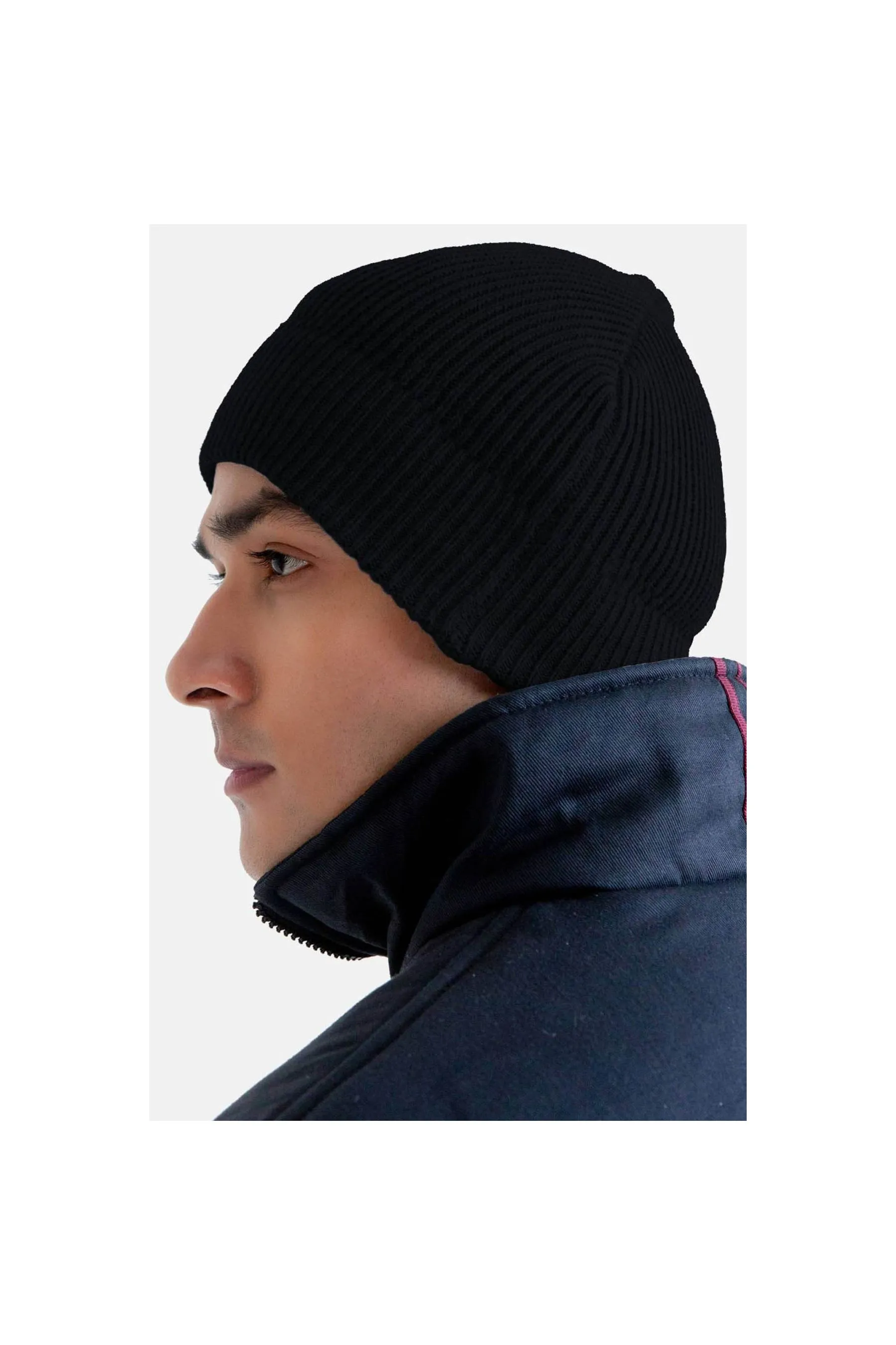 BRUMANO Black Melange Beanie Cap Black Men Beanies