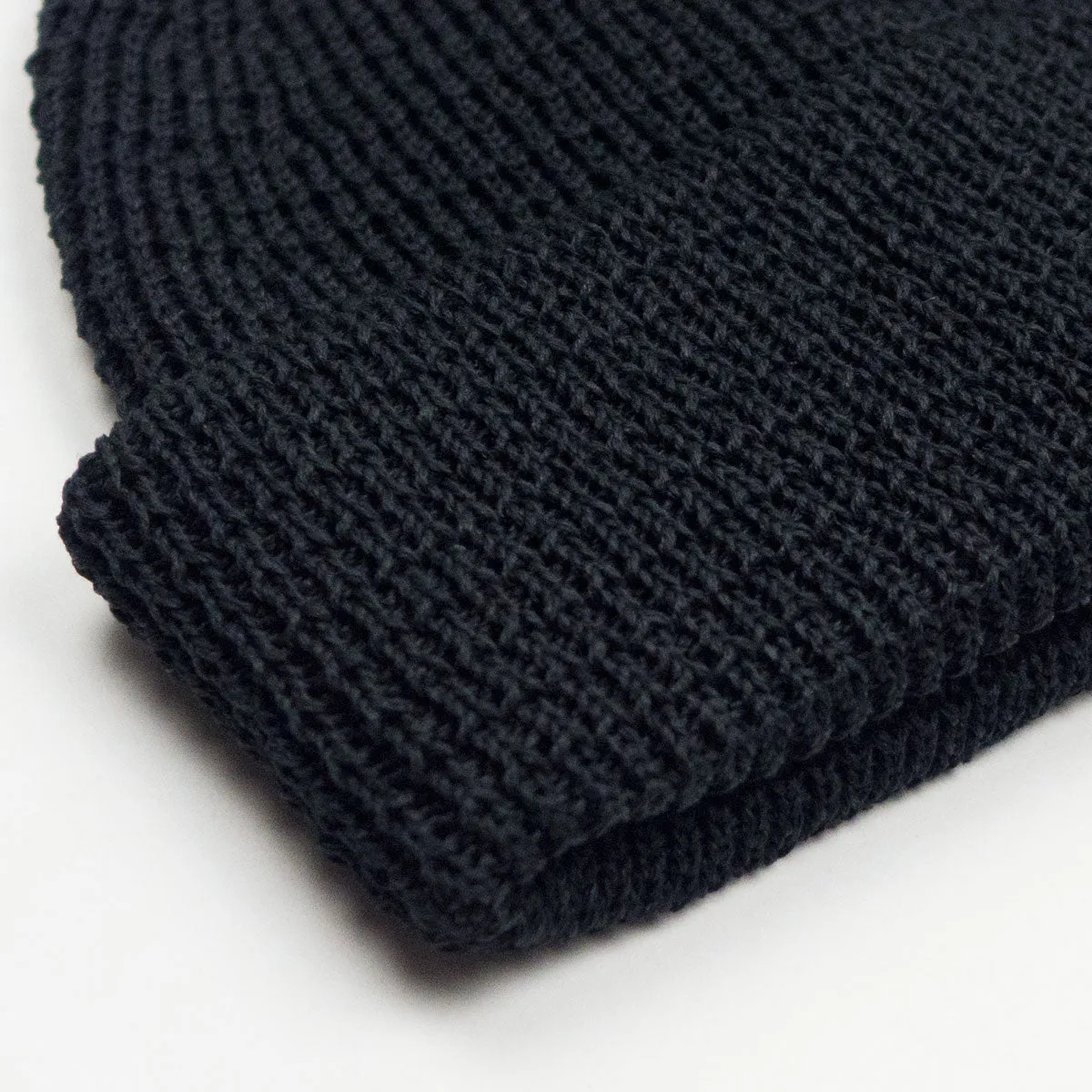 cableami - Linen-liked Finished Cotton Beanie - Black