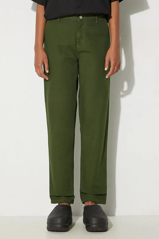 Carhartt WIP cotton trousers Pierce Pant green color I033140.2BR02