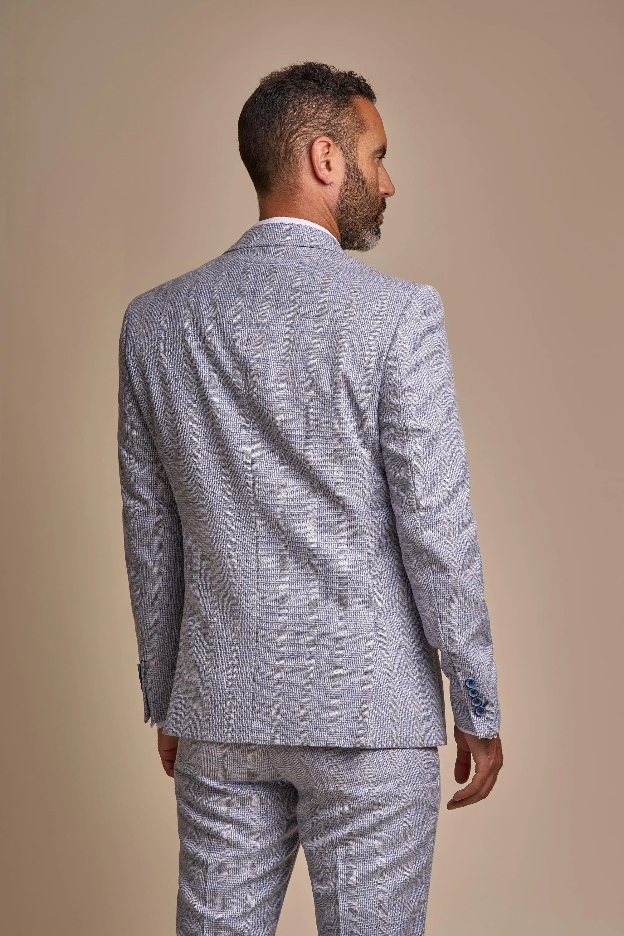 Caridi Sky Regular Check Three Piece Suit