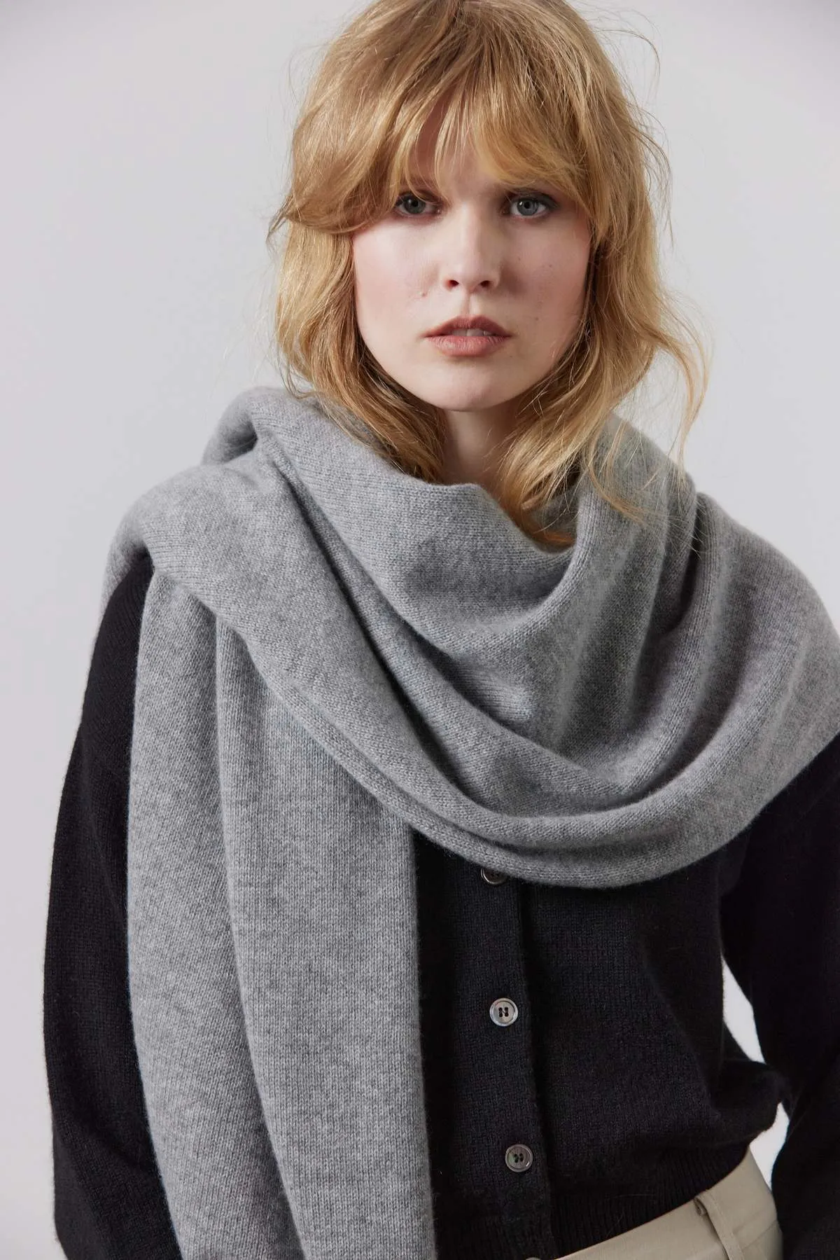 Cashmere Scarf - Grey Marle