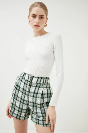 Check Tweed Shorts | Karen Millen