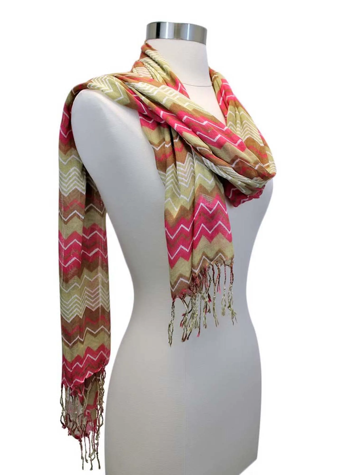 Chevron Zigzag Striped Scarf