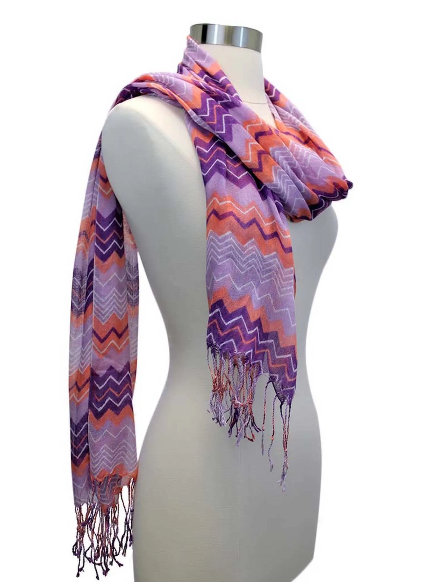 Chevron Zigzag Striped Scarf