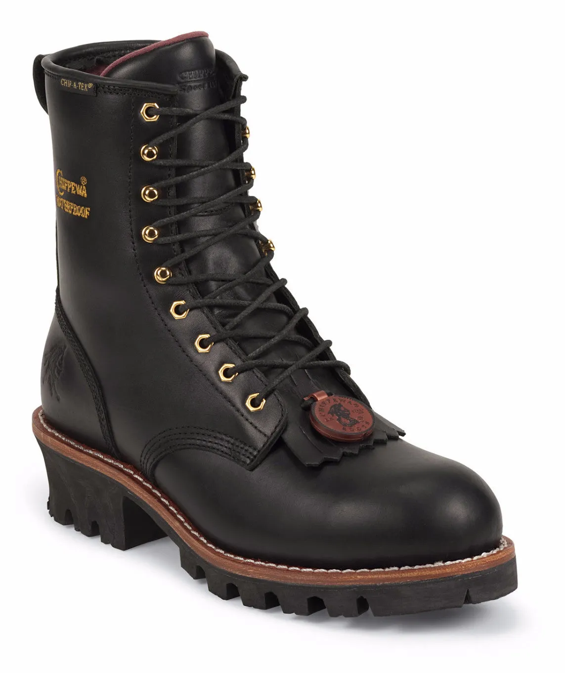 Chippewa Women's 8 Black Insulated Waterproof Steel Toe Logger Boots