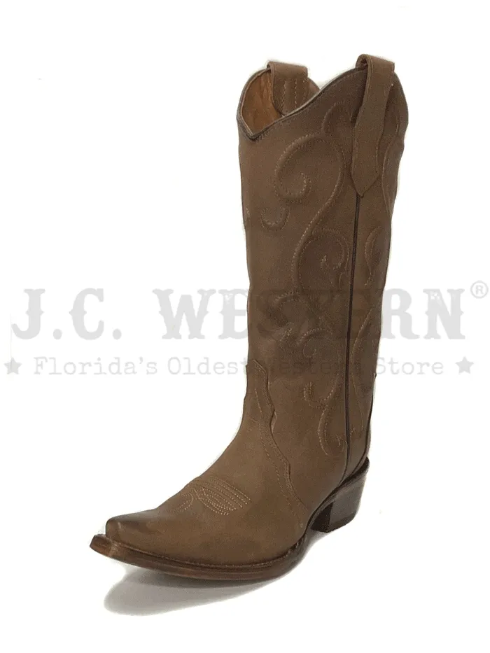 Circle G L6014 Ladies Triad Embroidery Boot Cinnamon Brown