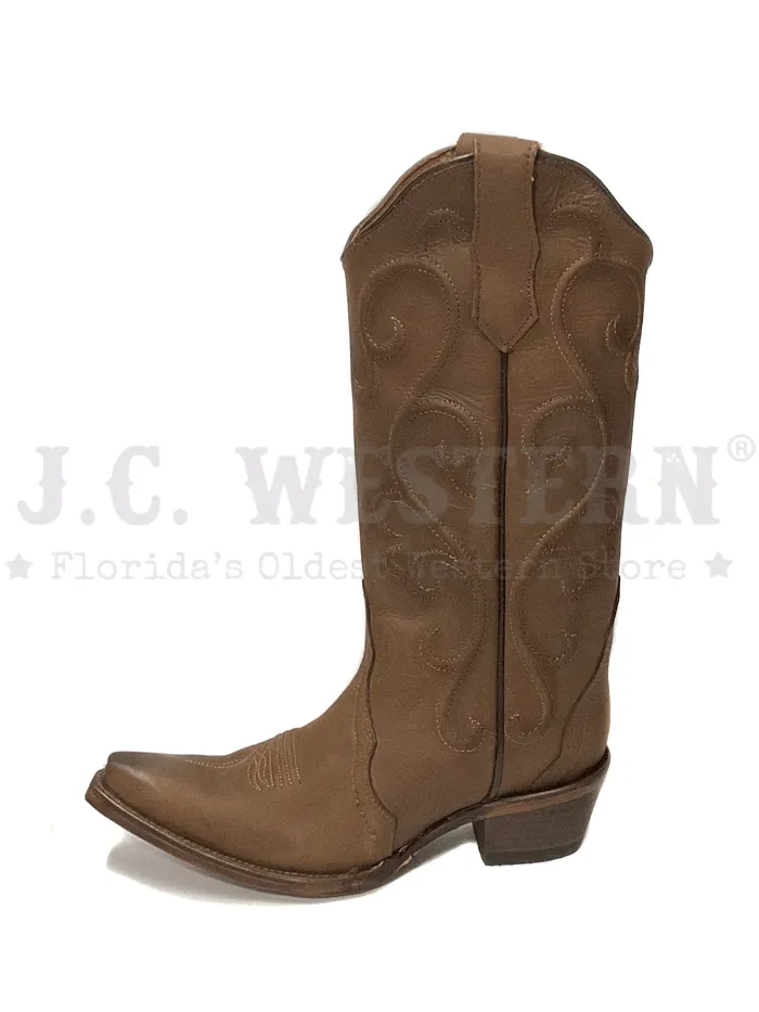 Circle G L6014 Ladies Triad Embroidery Boot Cinnamon Brown