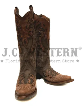 Circle G L6031 Ladies Overlay & Embroidery Boot Chocolate