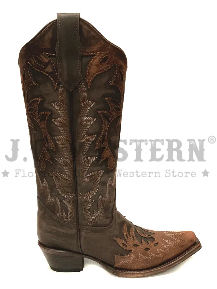 Circle G L6031 Ladies Overlay & Embroidery Boot Chocolate